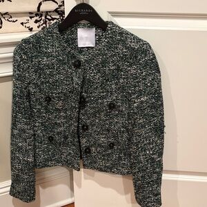 Mango Women's Green Tweed Jacket